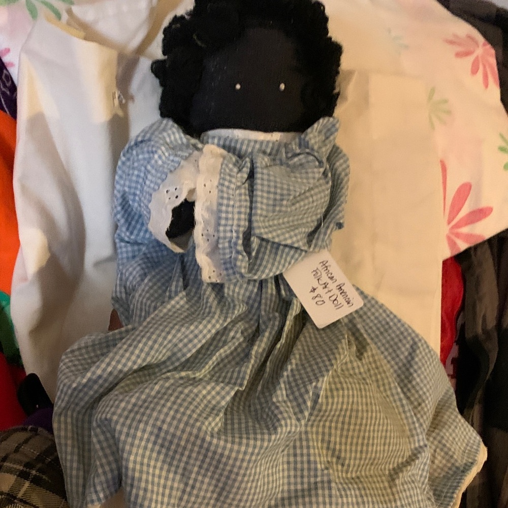 Vintage Rare Handmade African American Soft Rag Doll